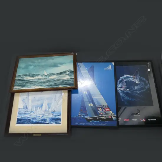 6 FRAMED YACHTING PRINTS ONE GLASS A/F H 870 MM