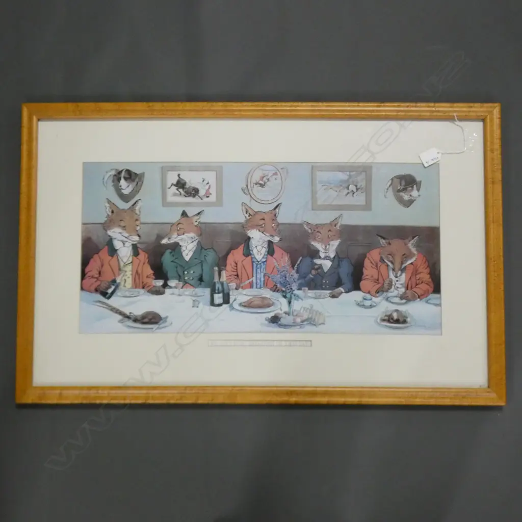 MR. FOX'S HUNT BREAKFAST ON XMAS DAY, CHROMOLITHO PRINT BY HARRY B, NEILSON.290 x 600mm Image 1++