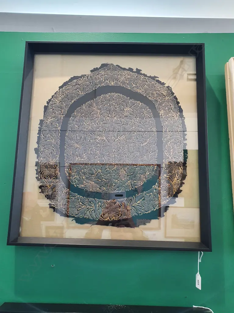 PR FRAMED METAL THREAD ORIENTAL EMBROIDERIES 580x530mm overall Image 1++