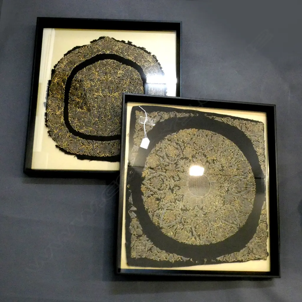 PR FRAMED METAL THREAD ORIENTAL EMBROIDERIES 580x530mm overall Image 1++