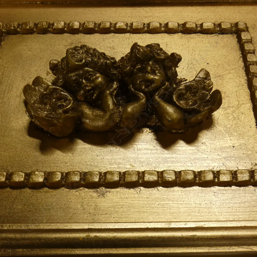 GILT FRAMED OVER MANTEL MIRROR (re-gilded) Image 1++