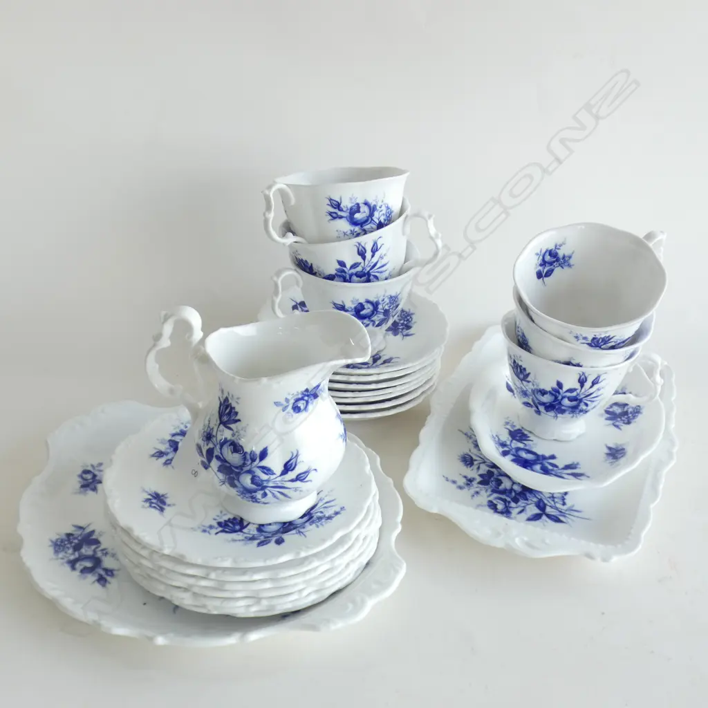 ROYAL ALBERT 'CONNOISSEUR' TEA SET; 6 TRIOS, JUG, 3 ASST CAKE PLATES + SPARES Image 1++