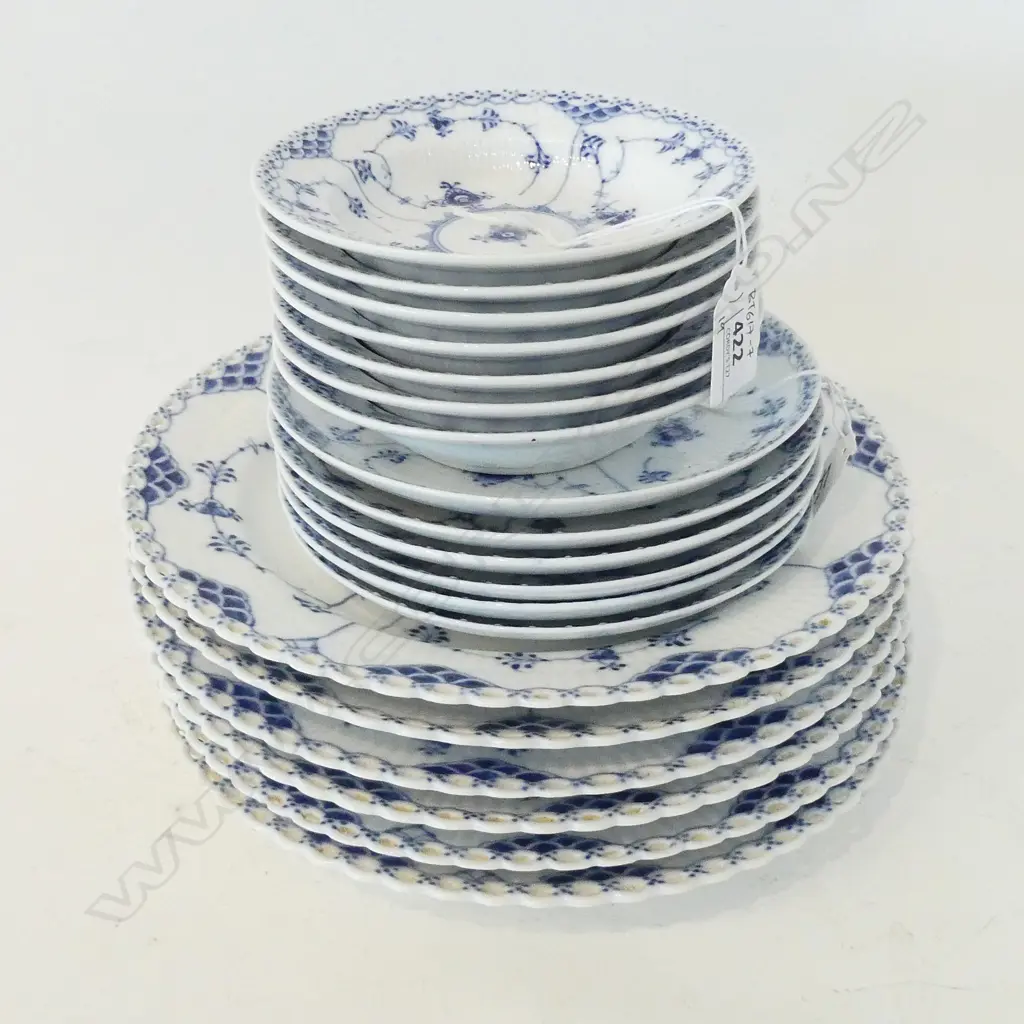 19 ROYAL COPENHAGEN BLUE LACE PLATES (3 SIZES)  Image 1++