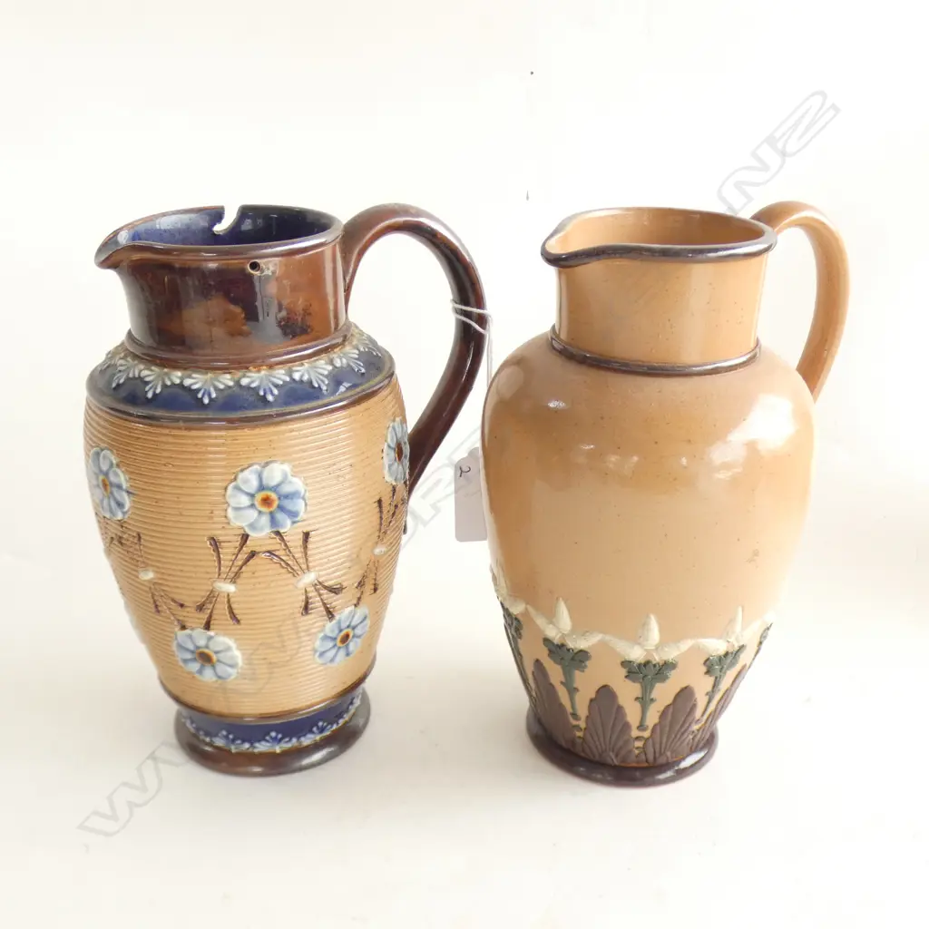 2 DOULTON LAMBETH JUGS - 1 HAS SLOTS FOR METAL LID H  170MM Image 1++