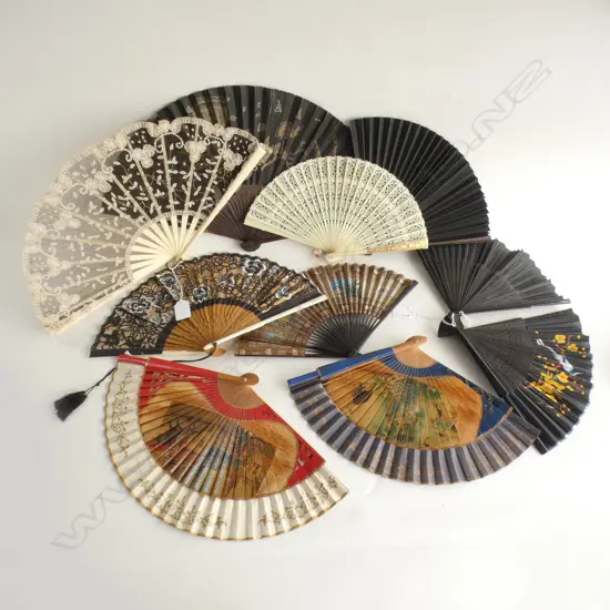 TEN VINTAGE FANS, SOME FAULTS
