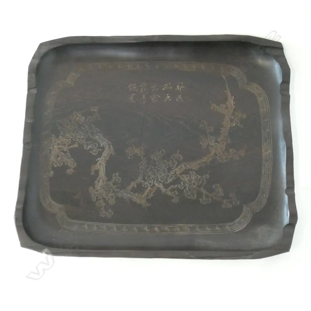  OLD CHINESE HARDWOOD TRAY 365x310mm SMALL CRACK Image 1++