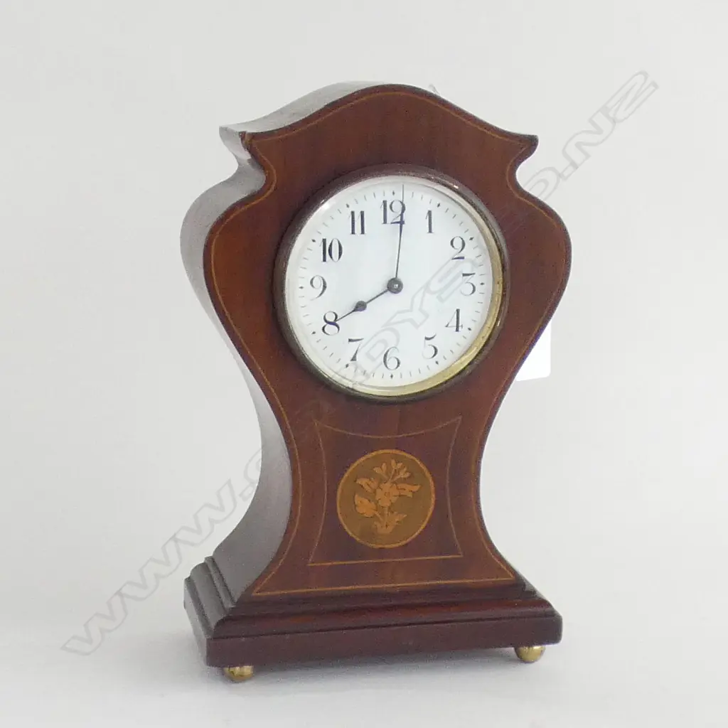 MAHOGANY INLAID MANTLE CLOCK H 240MM Image 1++