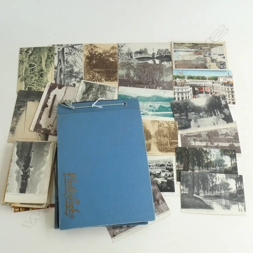 VINTAGE PHOTOGRAPH ALBUM (SOUTH ISLAND 1930s INCOMPLETE) + ASST. POSTCARDS   Image 1++