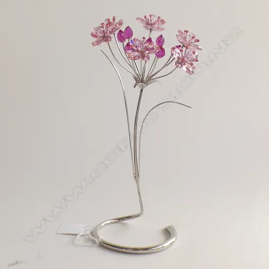 LG SWAROVSKI CRYSTAL COCKATOO RED DALISA FLOWER H  225MM IN ORIGINAL BOX WITH SLEEVE