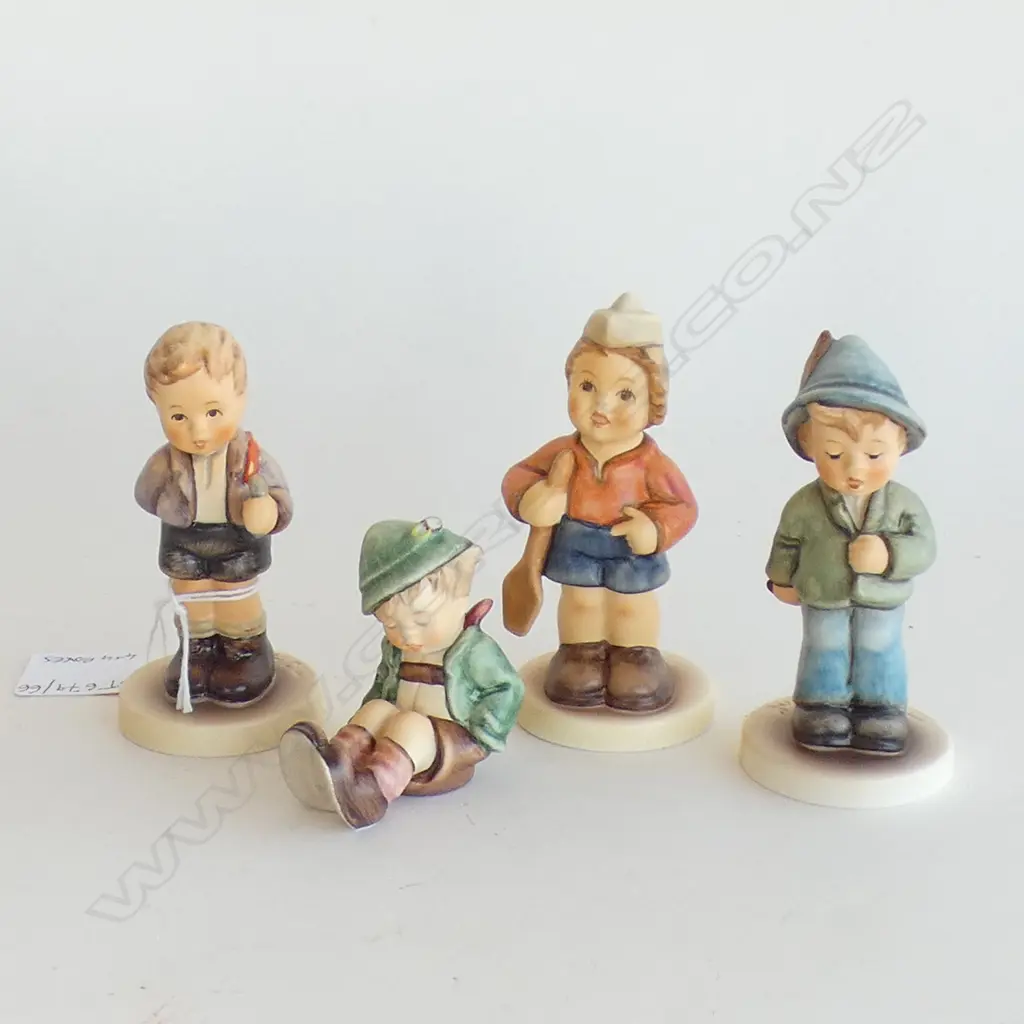 4 HUMMEL FIGURINES; BOXED; FIRST MATE / HEART & SOUL / AFTERNOON NAP/ NO THANK YOU H.90mm Image 1++