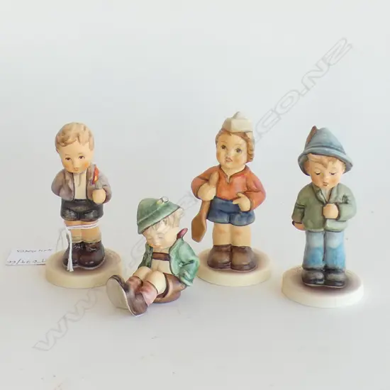 4 HUMMEL FIGURINES; BOXED; FIRST MATE / HEART & SOUL / AFTERNOON NAP/ NO THANK YOU H.90mm