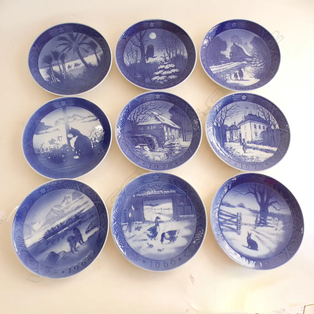 9 ROYAL COPENHAGEN CHRISTMAS PLATES 185mm dia Image 1++