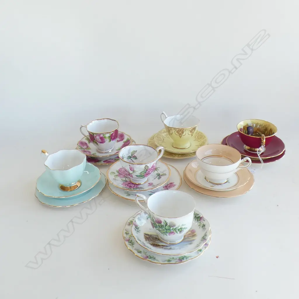 7 TRIOS: ROYAL ALBERT;  QUEEN ANNE,  PARAGON + AYNSLEY (AF HANDLE) Image 1++