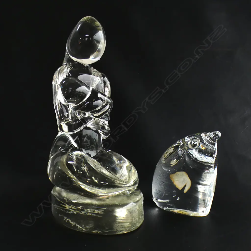 MURANO GLASS MOTHER & CHILD - SIGNATURE ETCHED TO BASE + MURANO 1987 (H 200MM)+ SASAKI CRYSTAL MOUSE (H 85MM) Image 1++