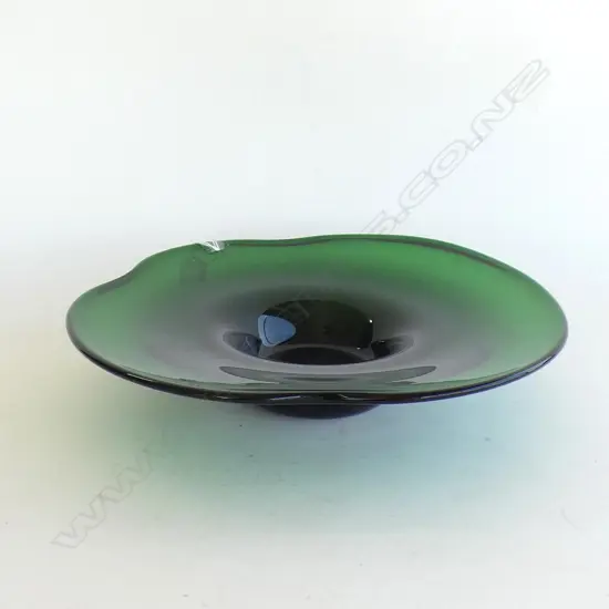 GREEN ART GLASS BOWL 350mm dia