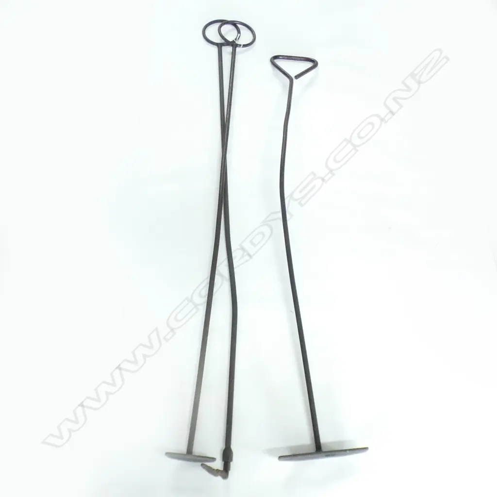 3 OLD NZRAIL BOILER STOKING TOOLS L. 1340mm  Image 1++