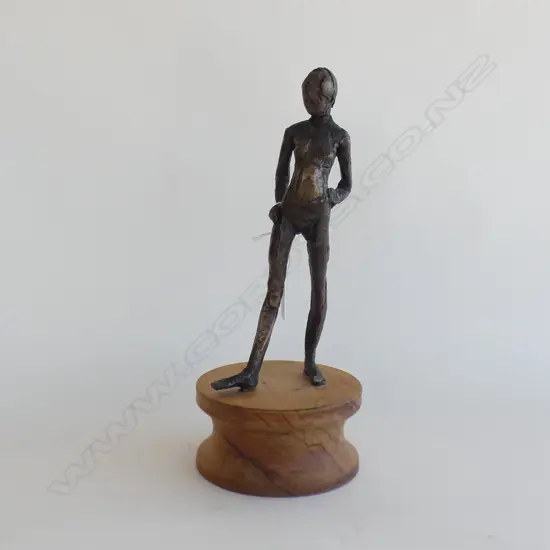 BRONZE FIGURE ON WOODEN STAND H.320mm