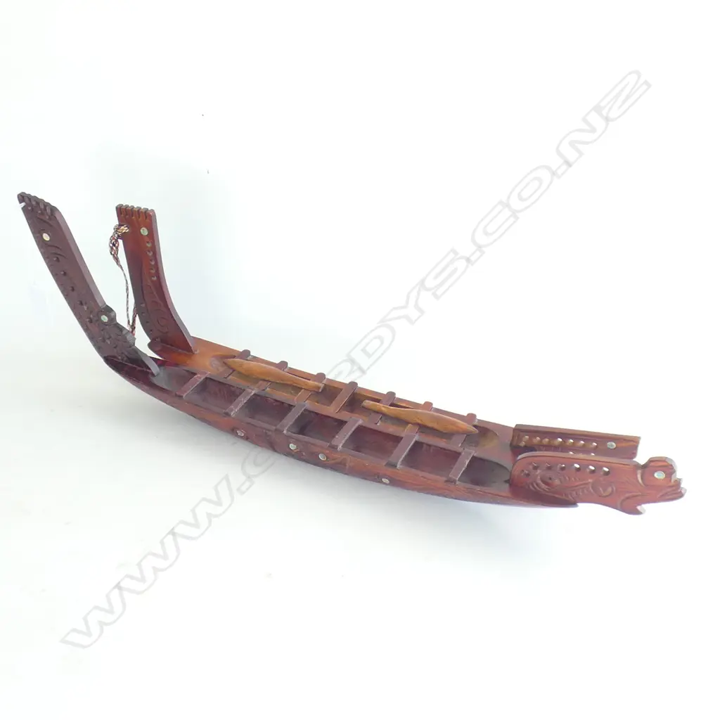 2 CARVED WOODEN MODEL WAKA L.510mm Image 1++