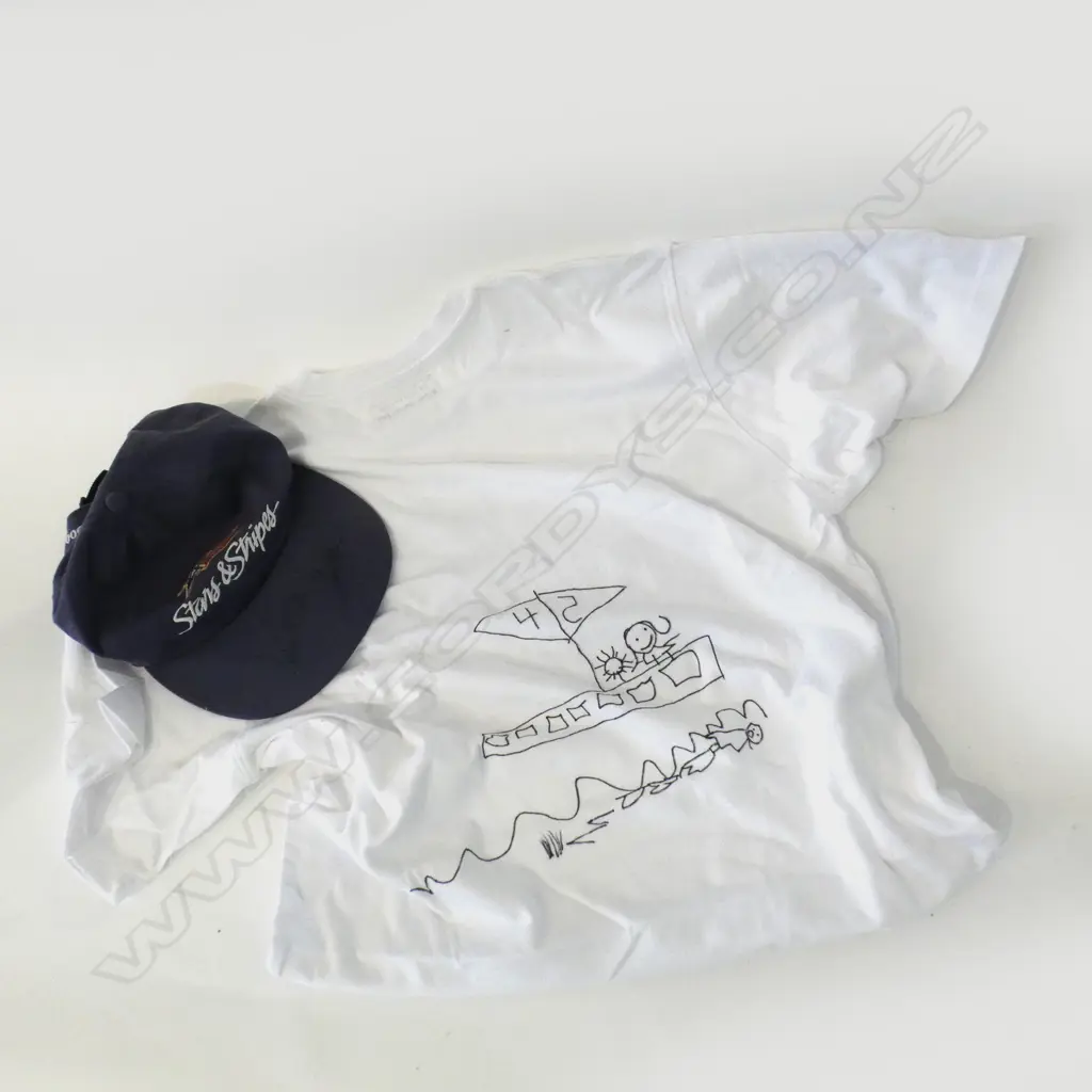 DENNIS CONNOR SIGNED CAP WITH DEAN BARKER SIGNED SHIRT Image 1++