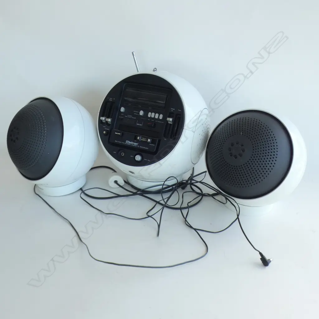 WHITE 1970S 3 PIECE WELTRON RETRO RADIO CASSETTE PLAYER Image 1++