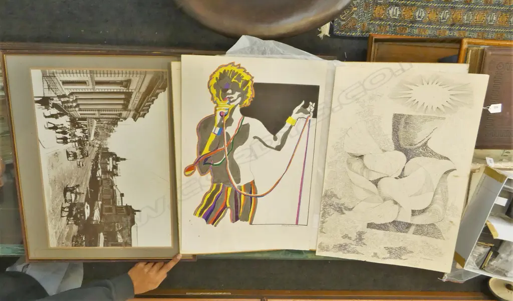 REPRO PHOTOGRAPH & 2 DRAWINGS Image 1++