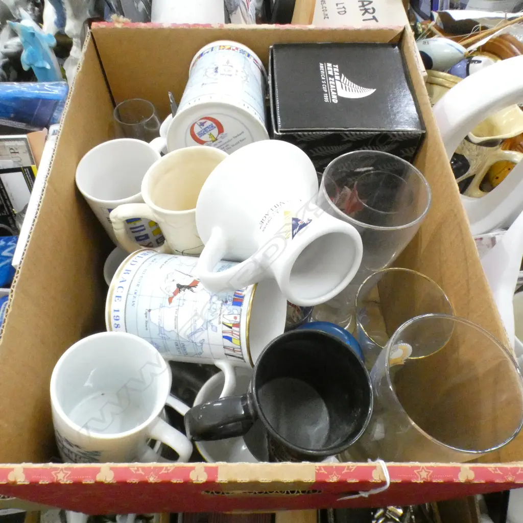 LOT ASST AMERICAS CUP + YACHTING GLASSES AND MUGS ETC Image 1++