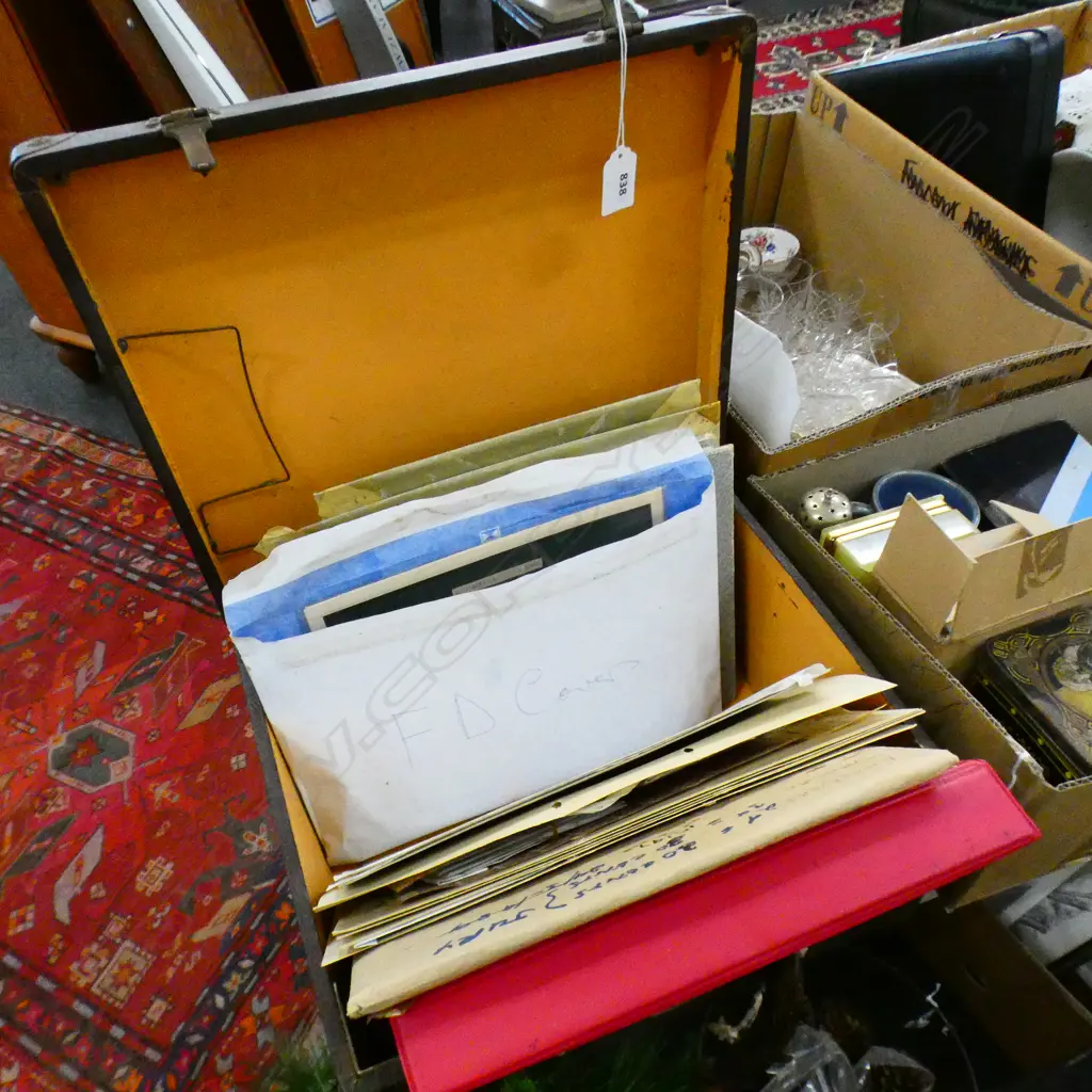 BOX LOT CASE OF ASST. VINTAGE STAMPS, FIRST DAY COVERS, STAMP SHEETS ETC Image 1++