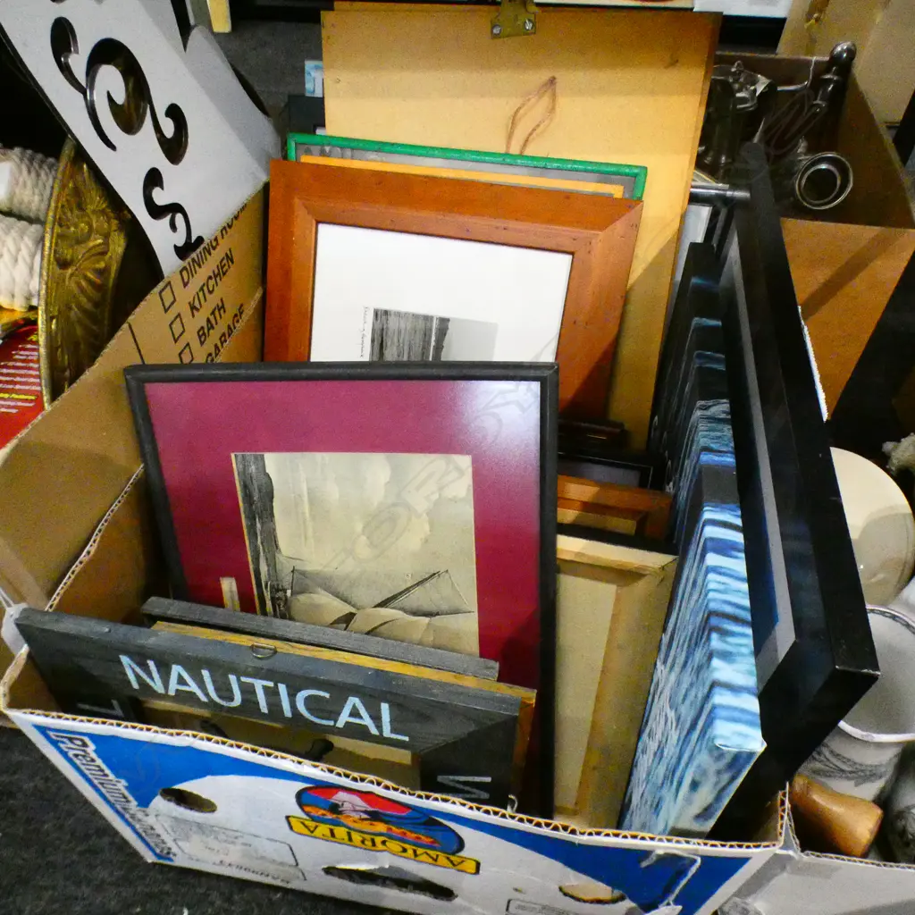 LOT ASST FRAMED NAUTICAL PRINTS PHOTOS ETC Image 1++