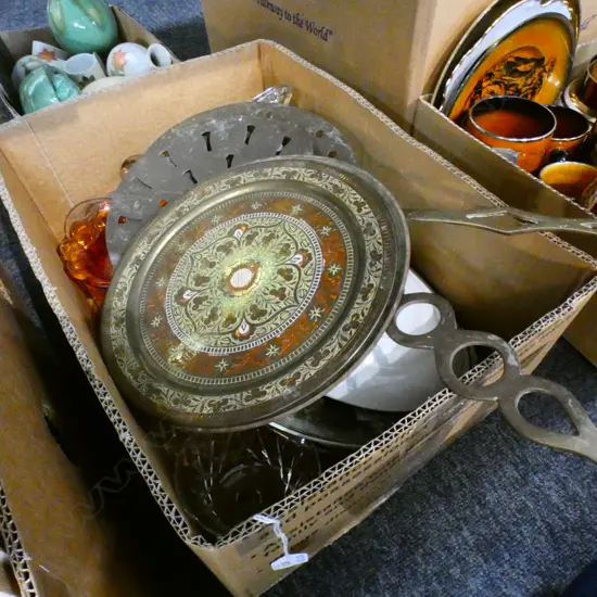 BOX LOT BRASS & OTHER ITEMS 