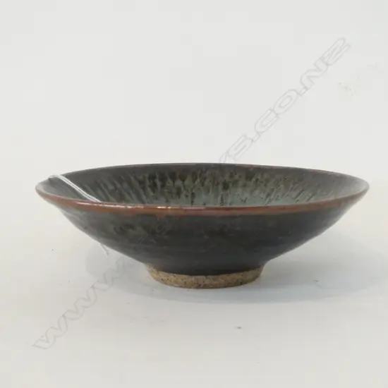 LEN CASTLE BOWL - ASH BLUE OVER TENMOKU GLAZE  Dia.170mm