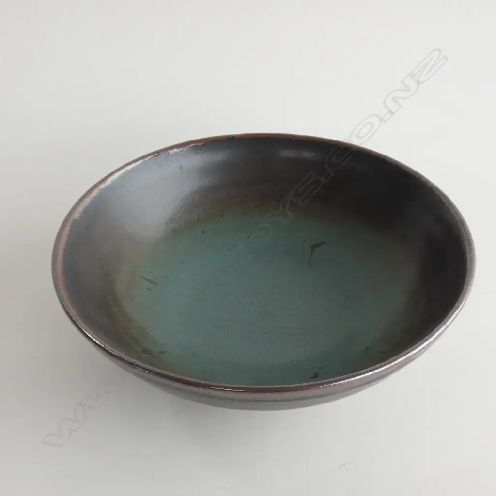 SMALL LEN CASTLE BOWL BLUE/GREEN CENTRE (chip to foot) Image 1++