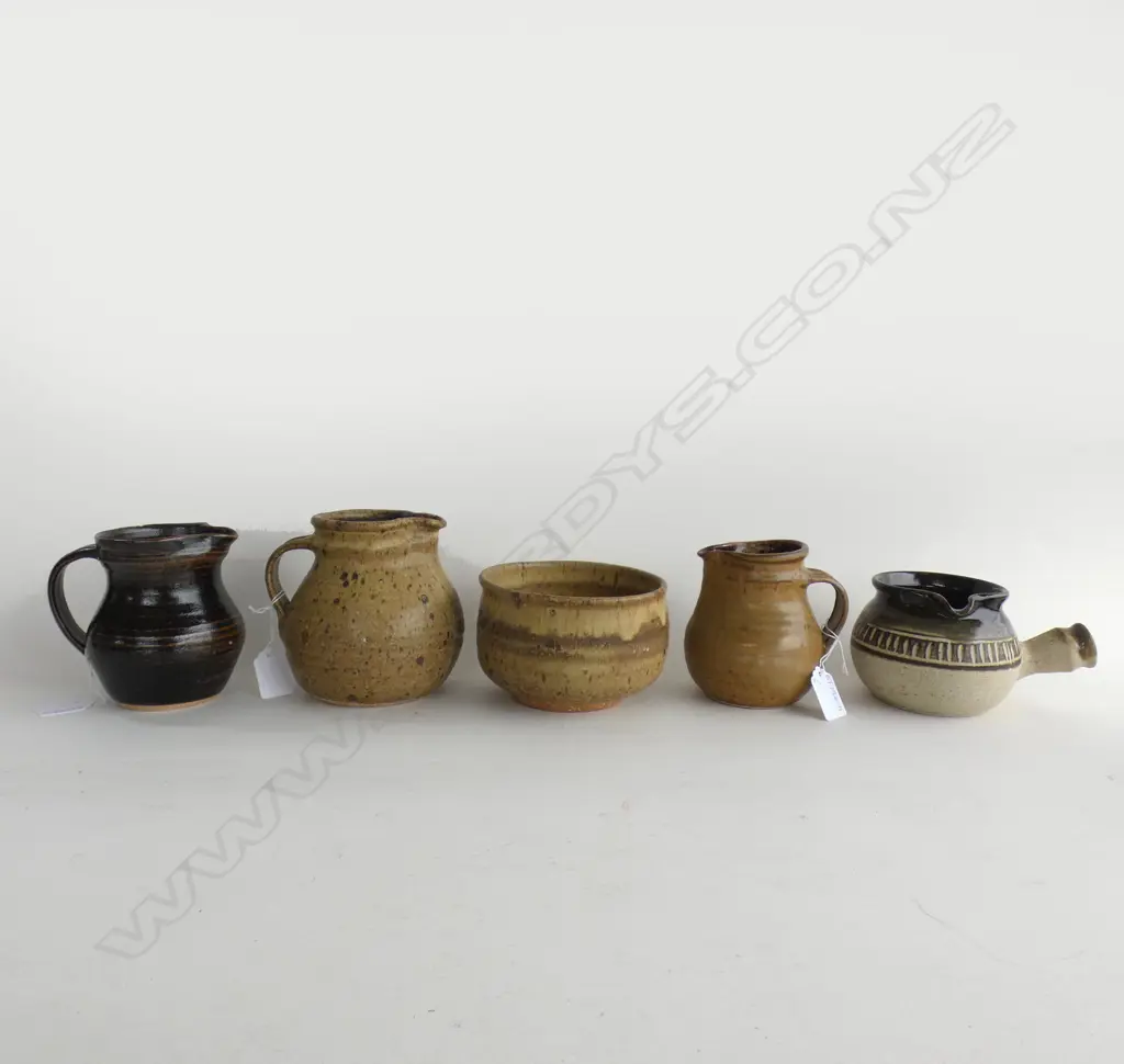 FOUR JUGS AND SMALL BOWL (chip to bowl) Image 1++