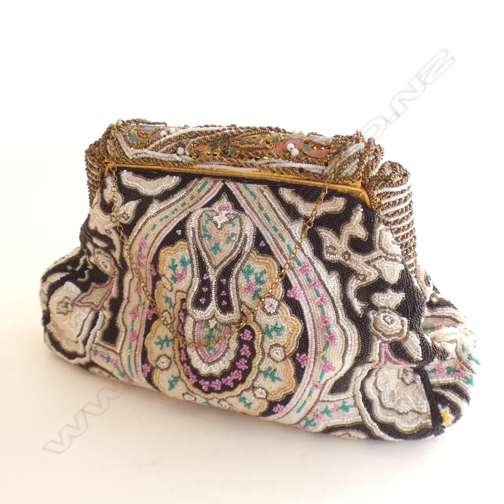 2 VINTAGE PURSES; BEADED & FABRIC Image 1++