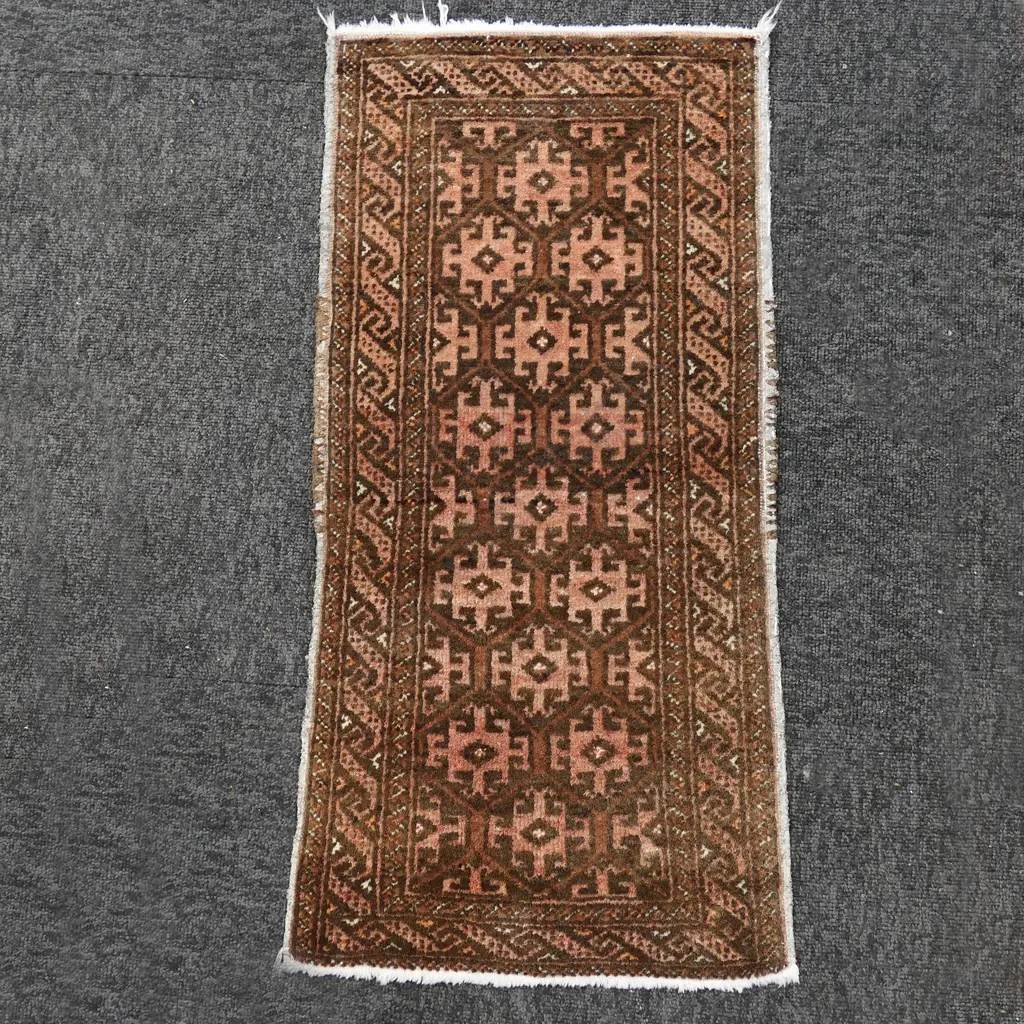 SMALL AFGHAN TURKOMAN WOOL PILE 750x360mm Image 1++