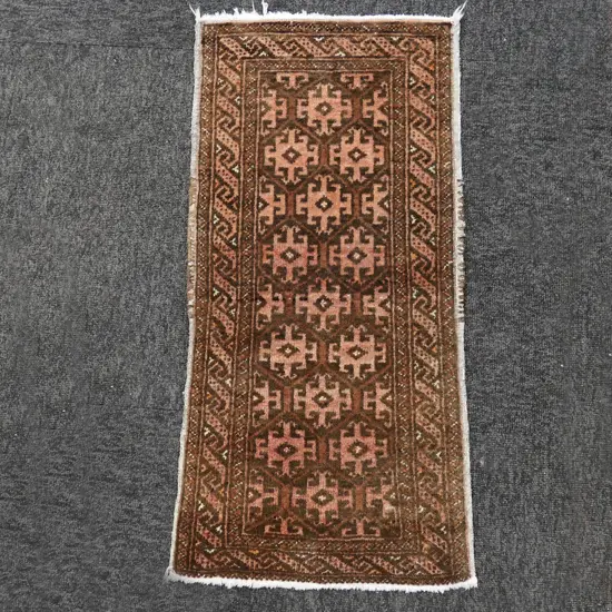 SMALL AFGHAN TURKOMAN WOOL PILE 750x360mm