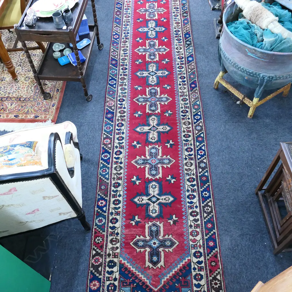 HAND KNOTTED ALL WOOL RUNNER 4800x890mm Image 1++