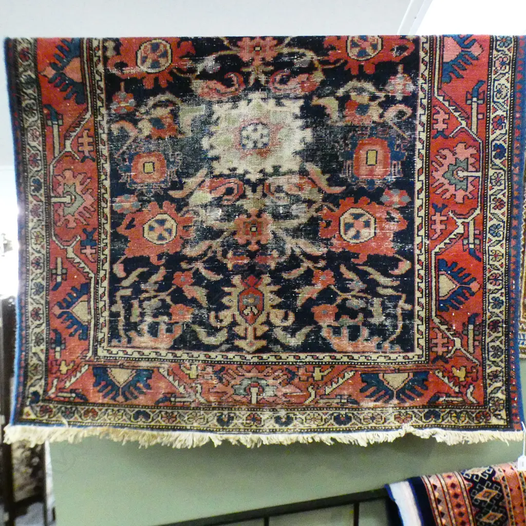 HAMADAN IRAN WOOL PILE 1980x1190mm WORN Image 1++