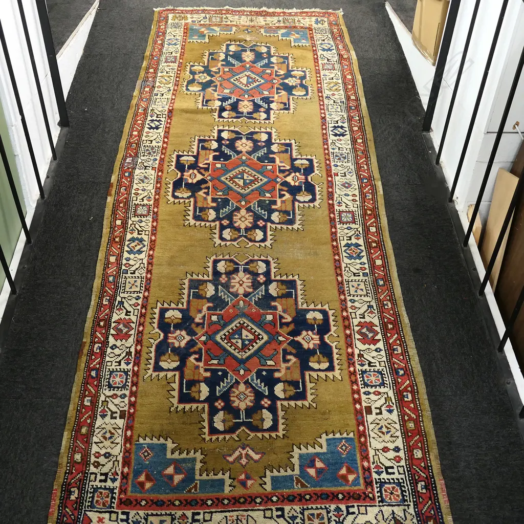 NORTHWEST IRANIAN, AZEBAIJAN 19thC KURDISH RUNNER 2060 x 1170mm some wear Image 1++