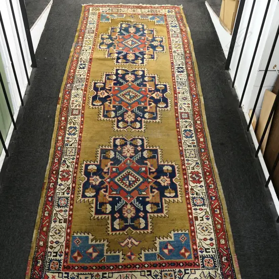 NORTHWEST IRANIAN, AZEBAIJAN 19thC KURDISH RUNNER 2060 x 1170mm some wear