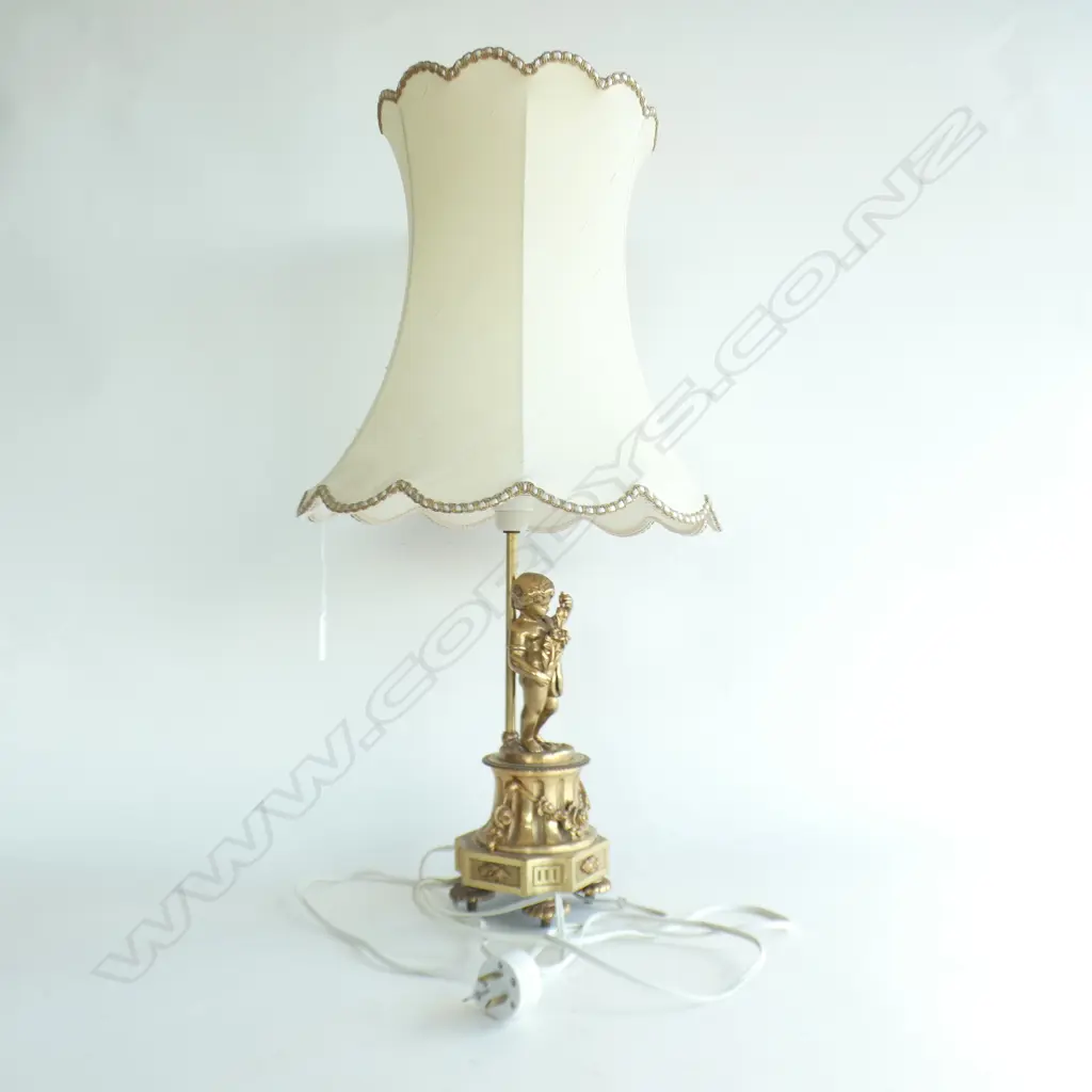 PR VINTAGE BRONZE CHERUB LAMPS H.640mm Image 1++