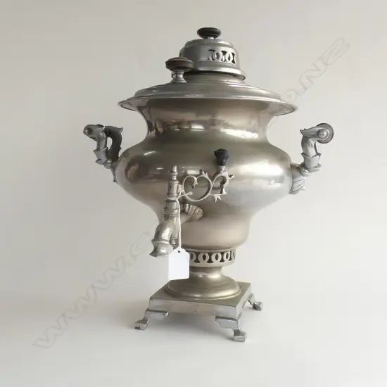 ANTIQUE CHROME SAMOVAR, H.410MM