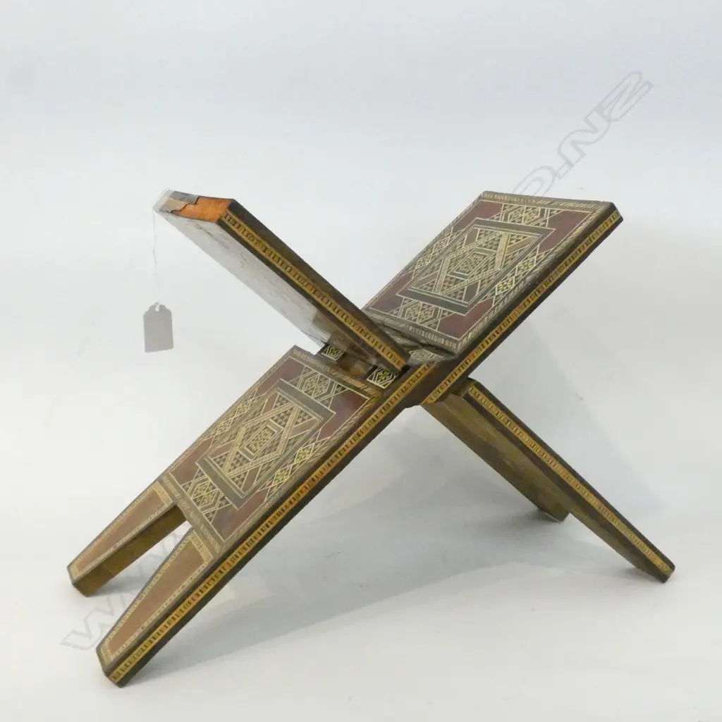 FOLDING INLAID WOODEN QURAN STAND H.290mm (SOME LOSSES) Image 1++