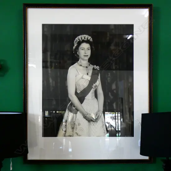 ORIGINAL 1956 LGE PHOTOGRAPH OF QUEEN ELIZABETH II by STERLING HENRY NAHUM, 'BARON'  640 x 490mm image, under glass....
