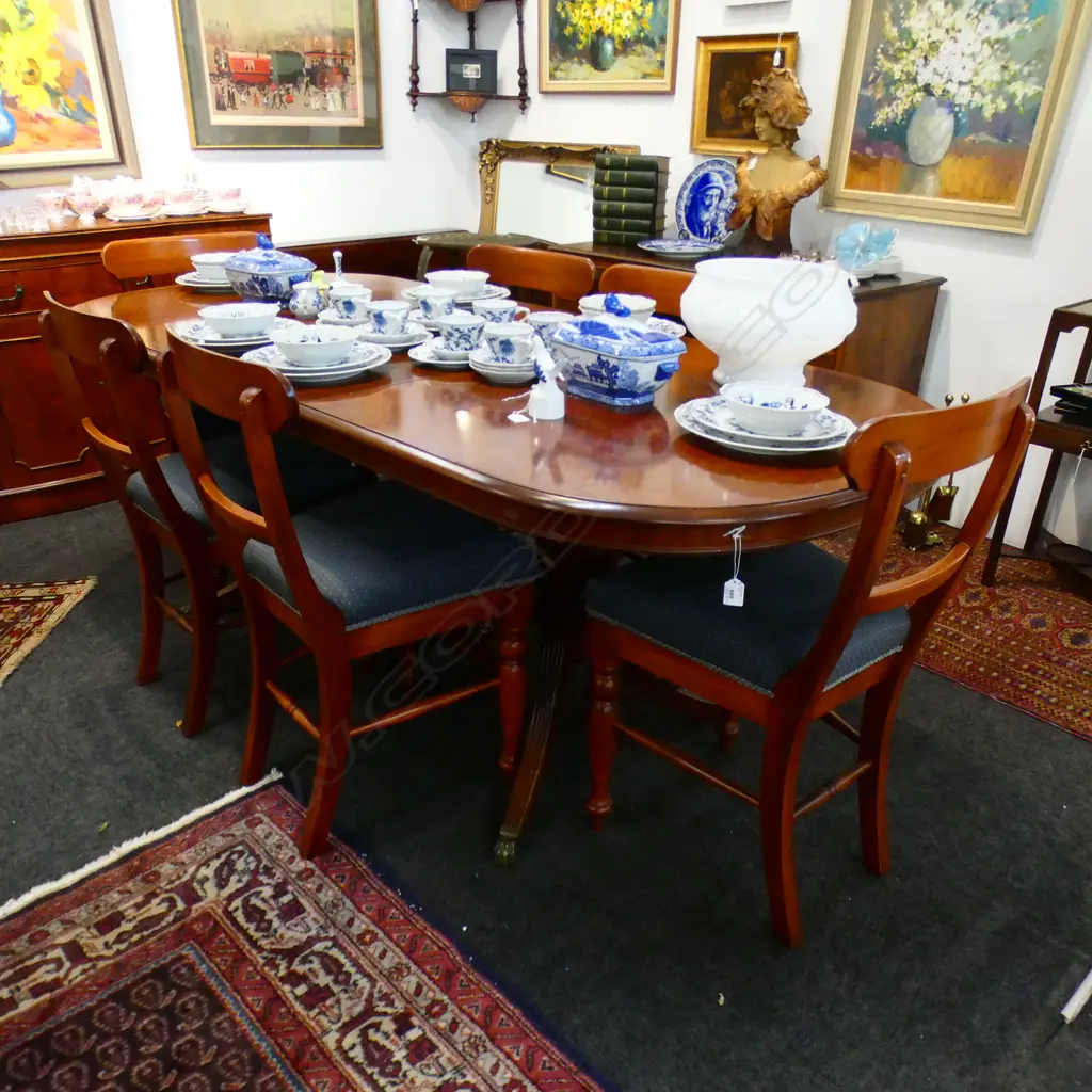 ROSE & HEATHER DINING TABLE & 6 SPADE-BACK CHAIRS, L.1500mm, EXTENDED 2050mm Image 1++
