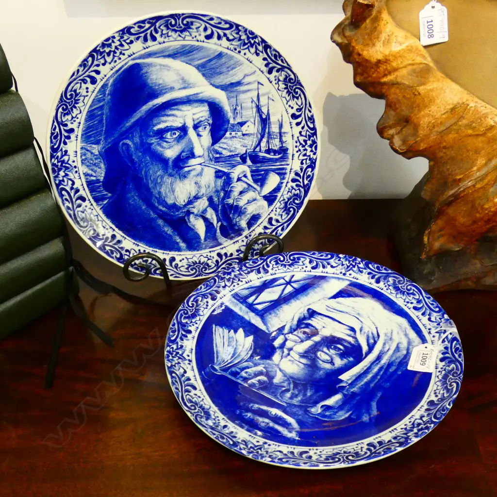 PAIR OF DELFT WALL PLATES W.290mm Image 1++