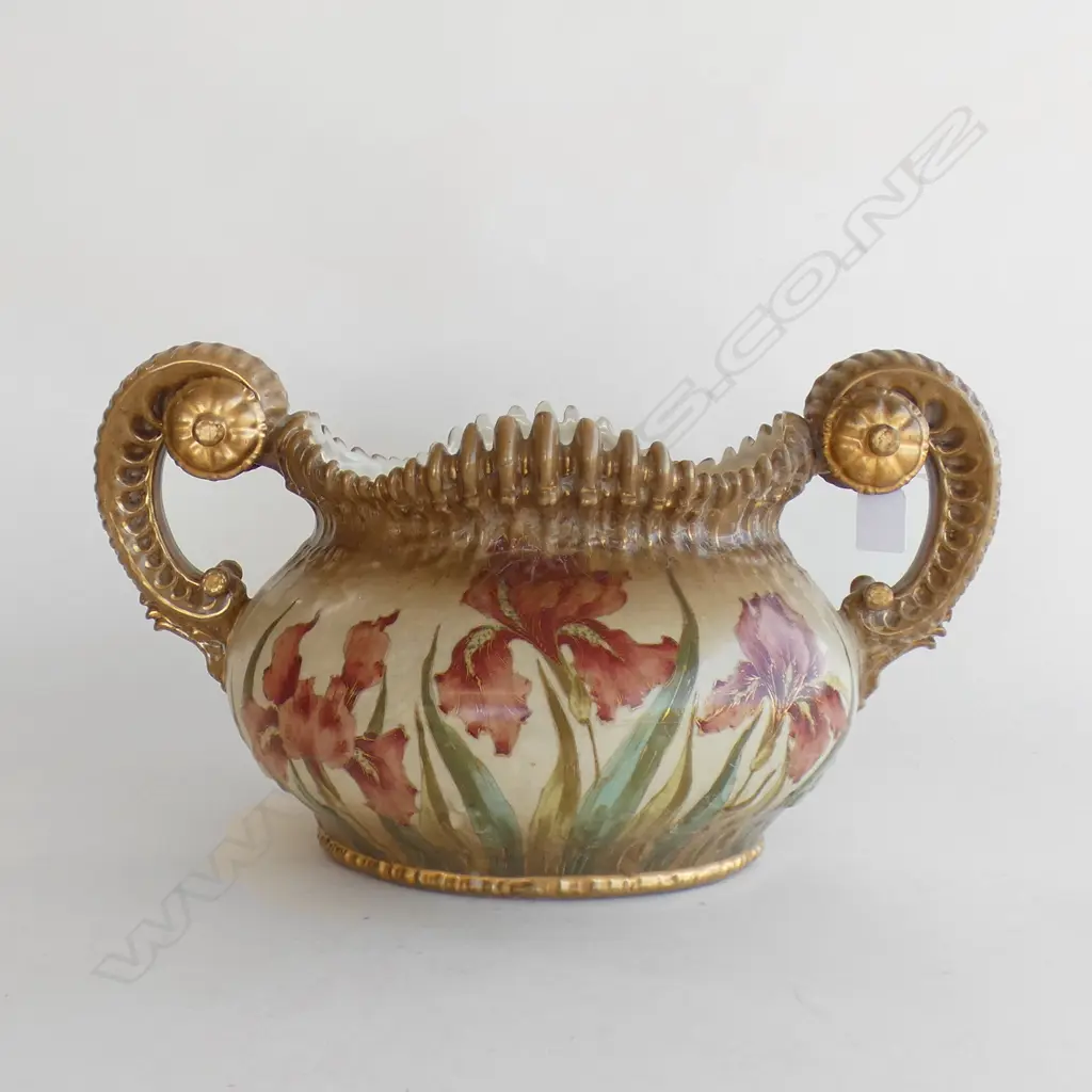 UNUSUAL LARGE VICTORIAN DOUBLE HANDLED VASE W.430mm AF REPAIRS Image 1++