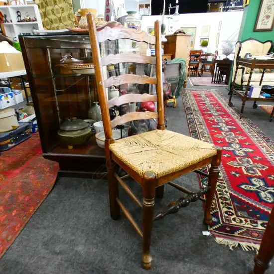 OAK LADDERBACK CHAIR WITH SEAGRASS MATTING SEAT
