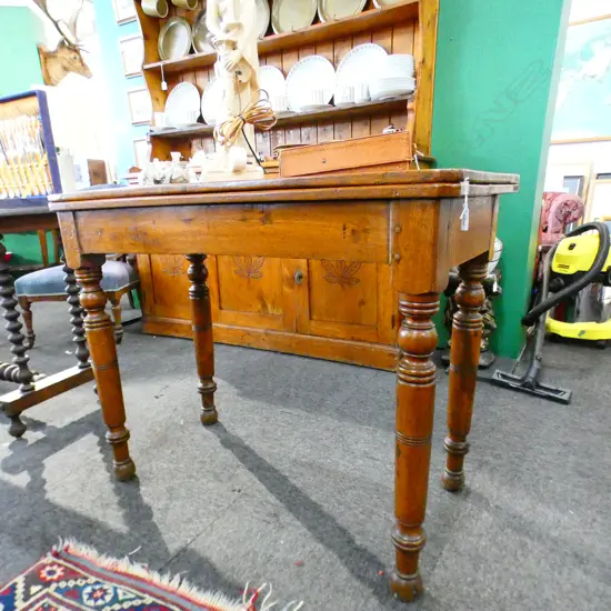 ANTIQUE SWIVEL TABLE -W.950mm x H.750mm