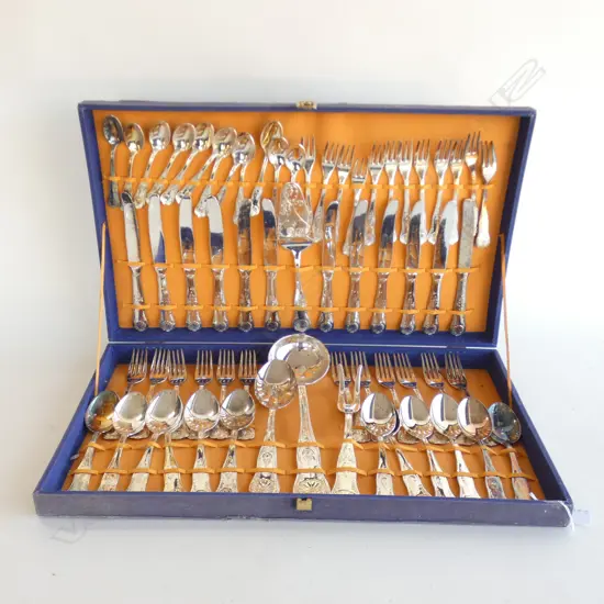 ITALIAN BELLA EUROPA 64 PC CUTLERY SET IN CANTEEN 12 PLACE SETTINGS...