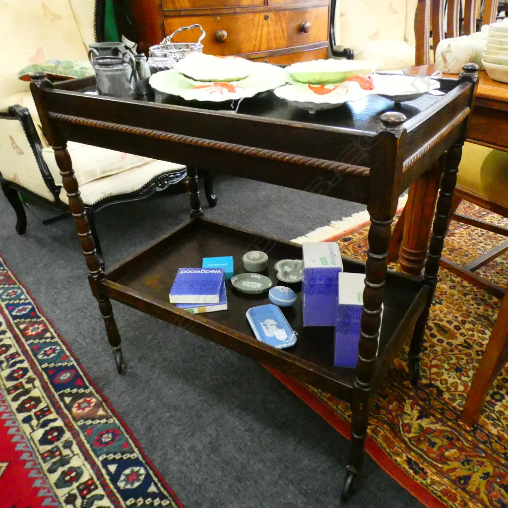 OAK TEA TROLLEY 760 X 430 X 780mm Image 1++